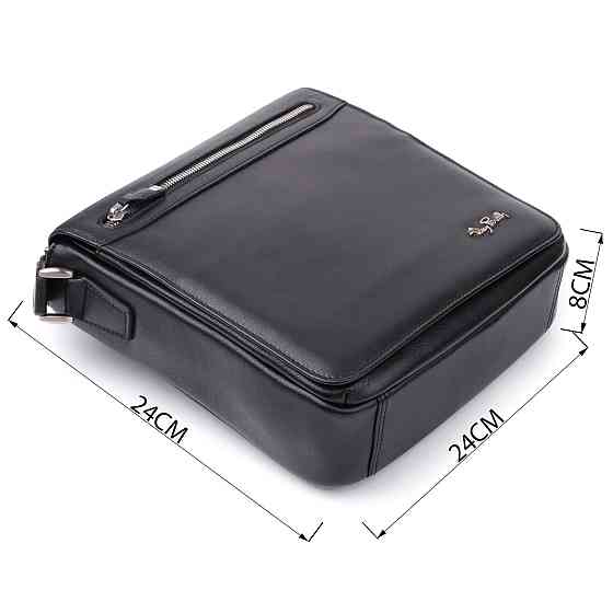 Чоловіча сумка через плече з м'якої натуральної шкіри Tony Perotti 20845_1 (9207-24 nero) Чорний Київ