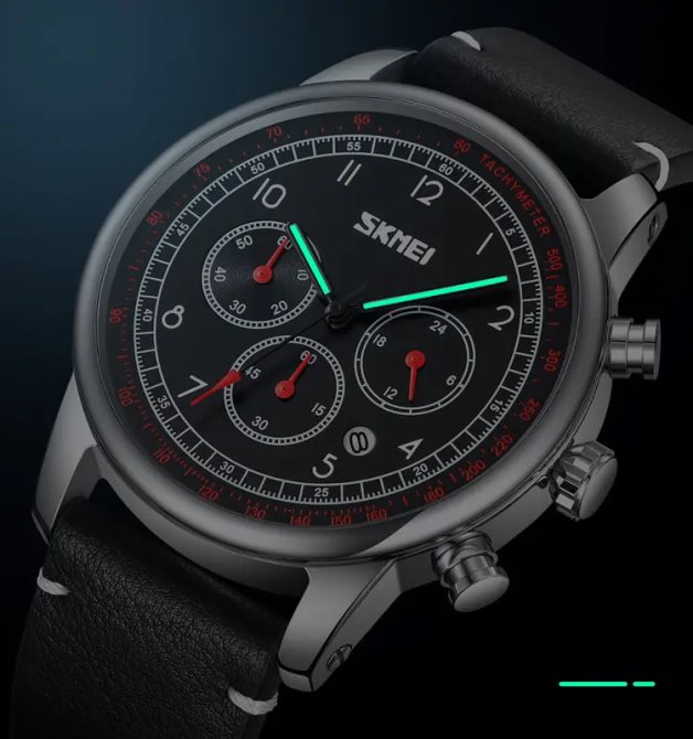 Часы наручные классические Skmei 9318 (Черный с черным циферблатом) Винница - изображение 5