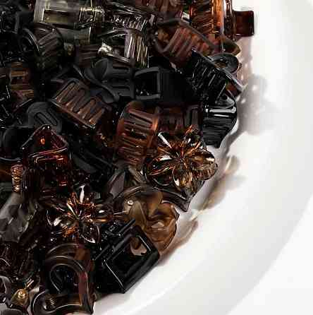 Набор мини крабиков для волос 10 шт, заколки крабики разных форм, матовые и прозрачные зажимы микс Киев