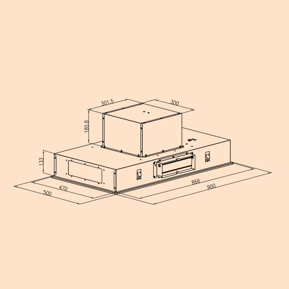 Потолочная вытяжка Remy 90 см 619 м³/ч 230 Вт 3 уровня дистанционного управления без сменного фильтра Белый Ровно - изображение 7