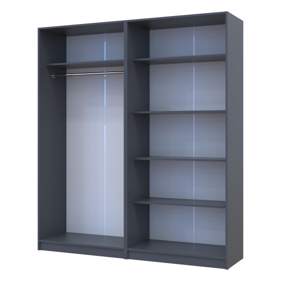 Комплект шаф для одягу з полицями Doros Промо (2 шт.) 180х48х204 см Графіт (DRS-011463) Львів