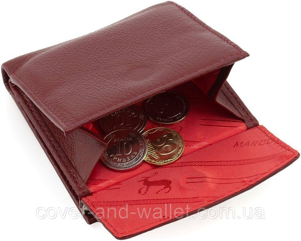Бордовый женский кошелек небольшого размера из натуральной кожи Marco Coverna MC 213 Киев - изображение 4