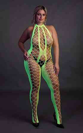 Бодістокінг - Ouch! Bodystocking With Halterneck Green, XL/4XL Sex Aura Київ