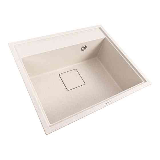 VALESO Комплект: Мийка гранітна 6050 SHERLIT VALESO + Змішувач Q411B + Сифон (Білий в крапку) Київ