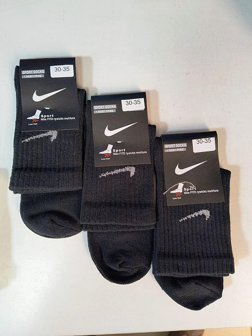 Дитячі високі шкарпетки білі бавовна в наборі по 6 штук Nike. Розмір 30-35 Київ - фото 3