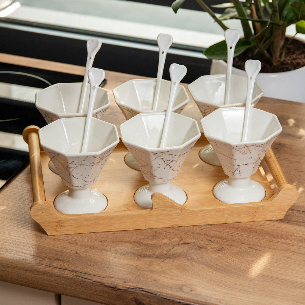 Креманки 200 мл, 6 шт, білий фарфор Київ - фото 4