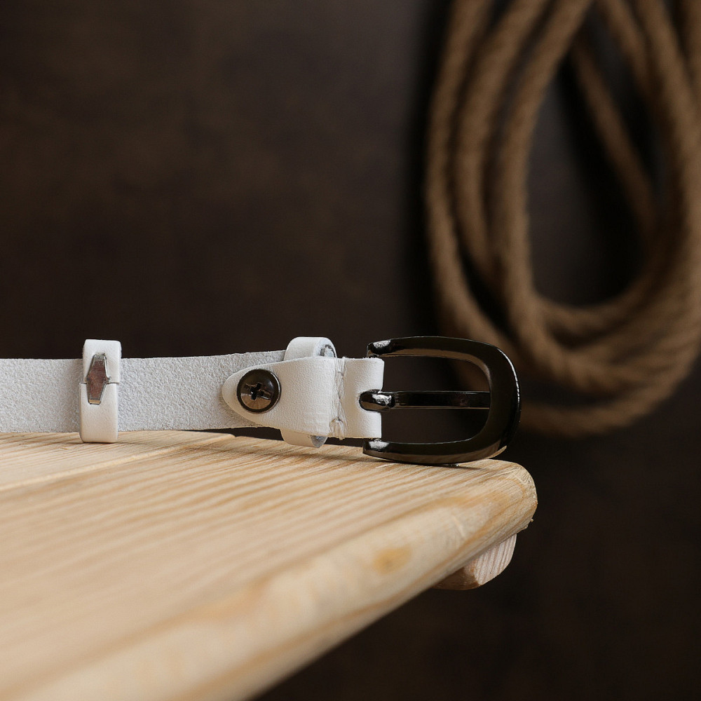 Шкіряний жіночий ремінь Vintage 20762 Білий Київ - фото 9