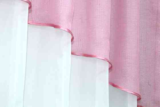 Кухонная занавеска VR-Textil № 00к розовый с белым 270х170 см (59-782) Киев