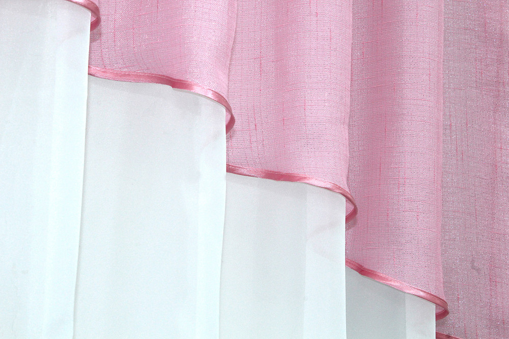 Кухонная занавеска VR-Textil № 00к розовый с белым 270х170 см (59-782) Киев - изображение 4