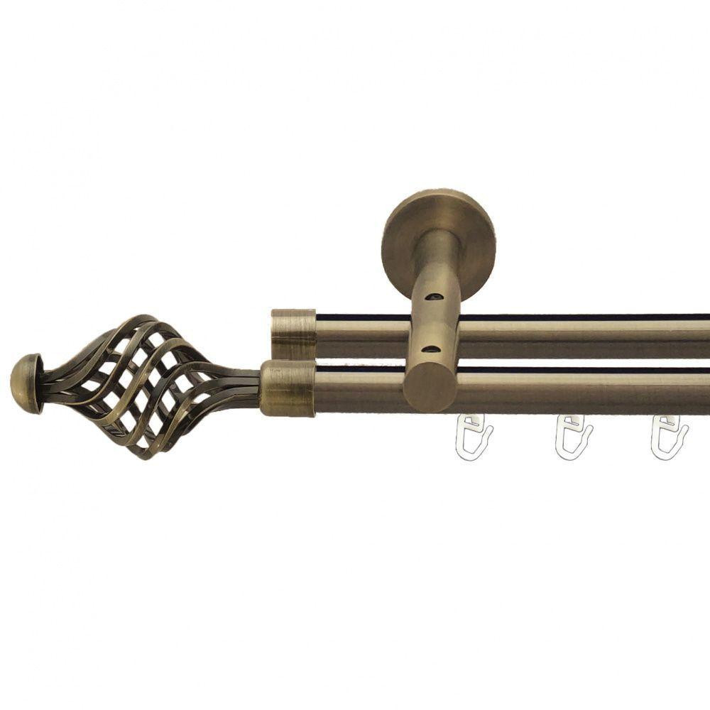 Карниз Orvit Арезо металевий дворядний реверсивний профільна труба  Антик 19\19 мм 200 см (7219286) Львів - фото 1