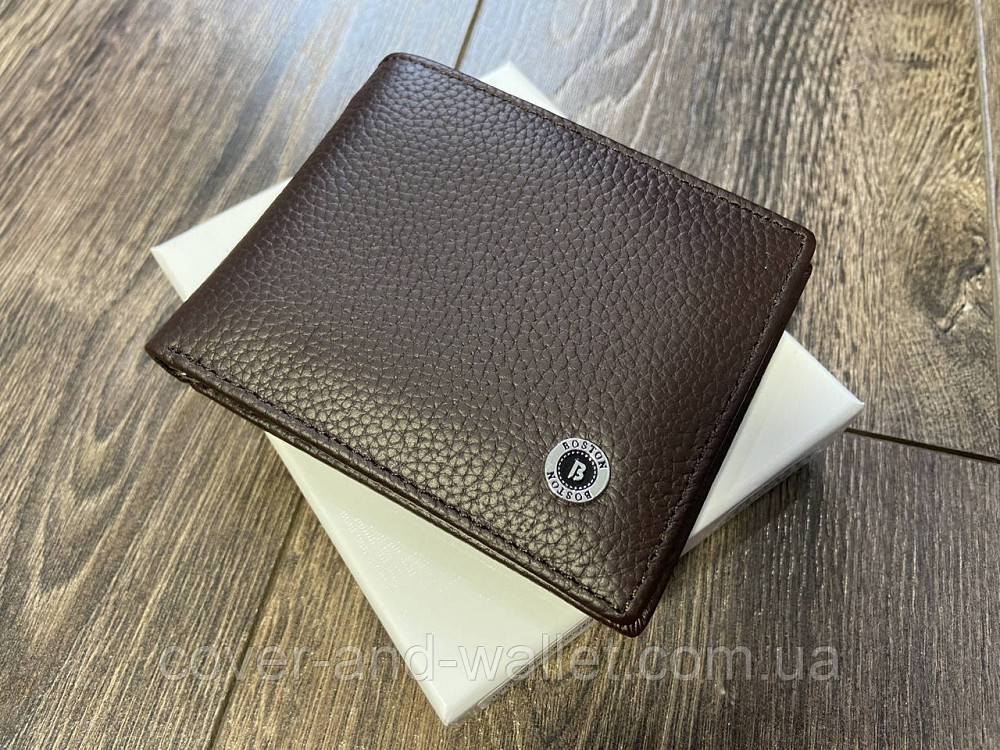Коричневый маленький мужской кошелек на магнитах с зажимом Boston B 460 Киев - изображение 4