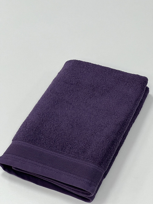 Рушник махровий Ideal Textile з бордюром однотонний 360 г/м2 50х80 см (56860711) Темно-фіолетовий Чернівці - фото 5