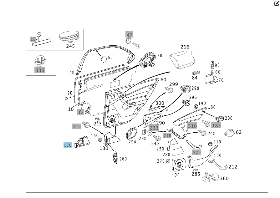 Mercedes-Benz  A2208203301 Плафон освітлення попільнички задніх лівих дверей S-class short W220 S-class long V220 Одесса - изображение 2