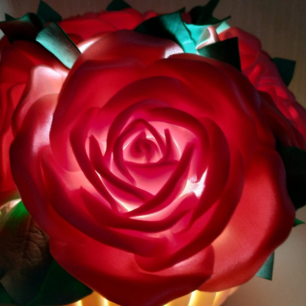 Світильник-нічник "Кошик з червоними трояндами" Дніпро - фото 2