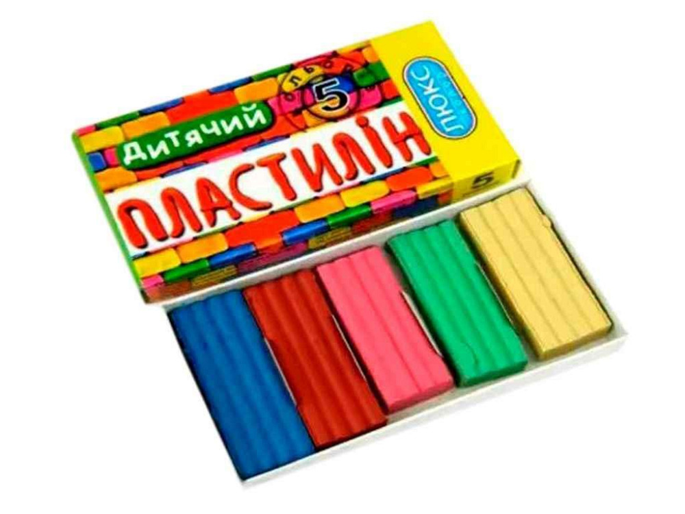 Пластилін Дитячий 5 кольорів 90г ПО-105 ТМ Люкс Колор Київ - фото 1