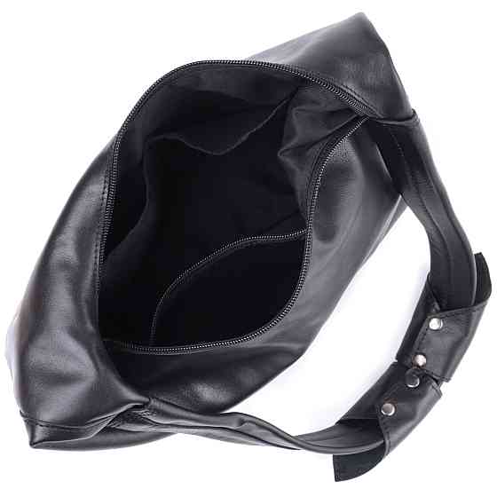 Практична жіноча сумка на плече з гладкої натуральної шкіри Shvigel 22828 Чорна Київ