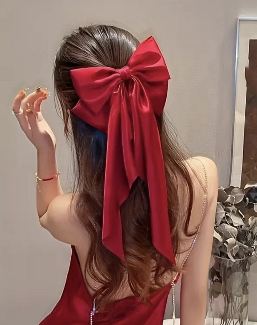 Заколка-автомат "Бант" 18х35 см Червоний Сміла - фото 5