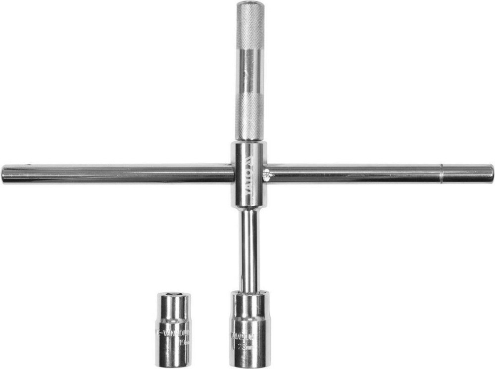 Ключ для коліс хрещатий розкладний YATO з головками М17, М19, М21, М23 мм, квадрат 1/2