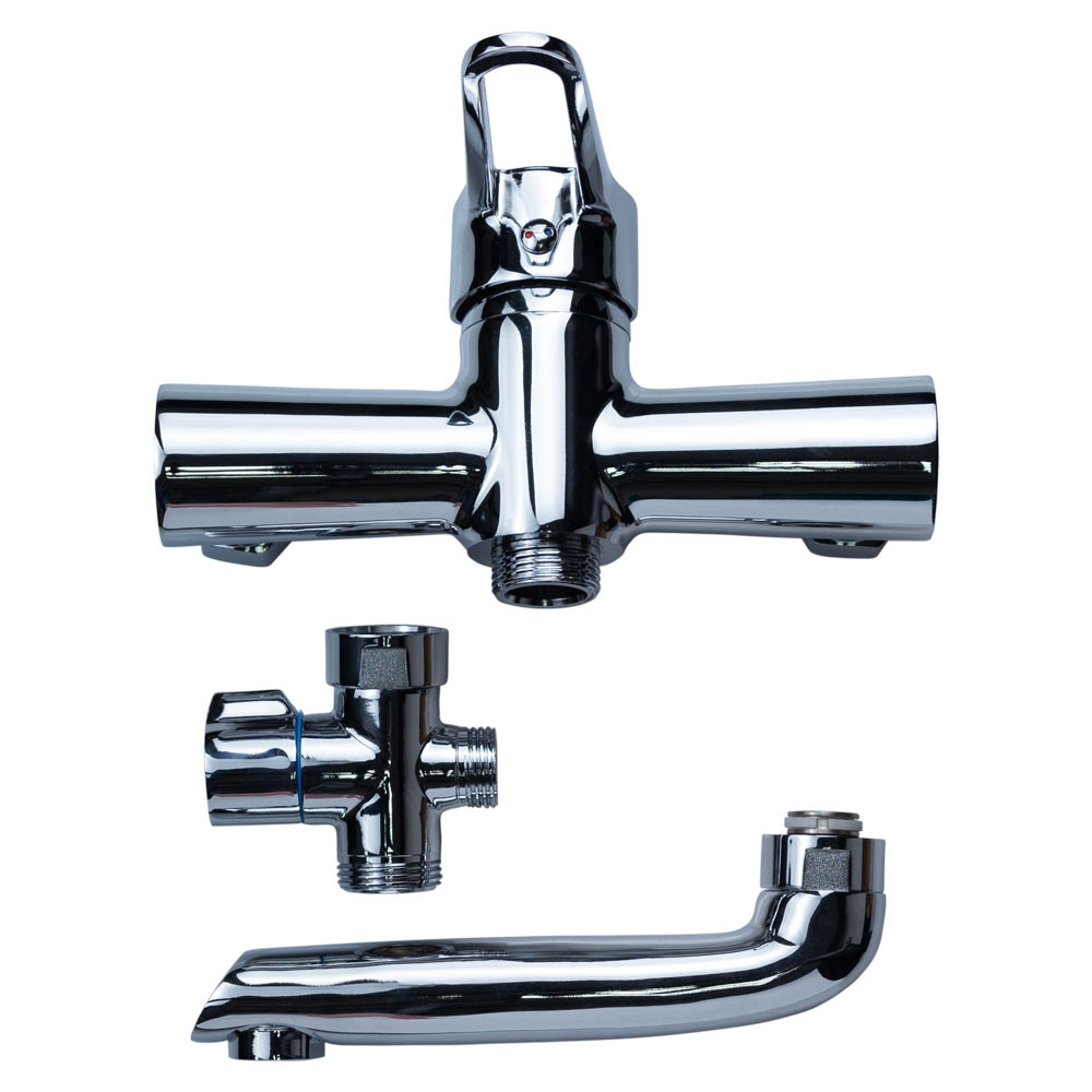 AQUATICA Смеситель HL Ø35 для ванны гусак прямой 150мм дивертор выносной картриджный AQUATICA H Київ - фото 5