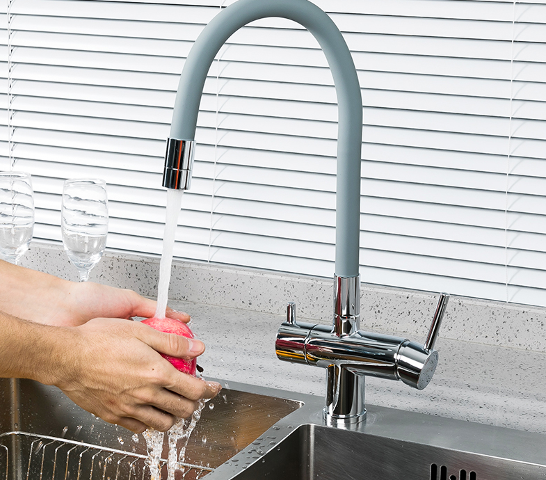 Кухонний змішувач Koer KB-72002-01 з виходом для питної води з гнучким виливом (KR3383) Чернівці - фото 2