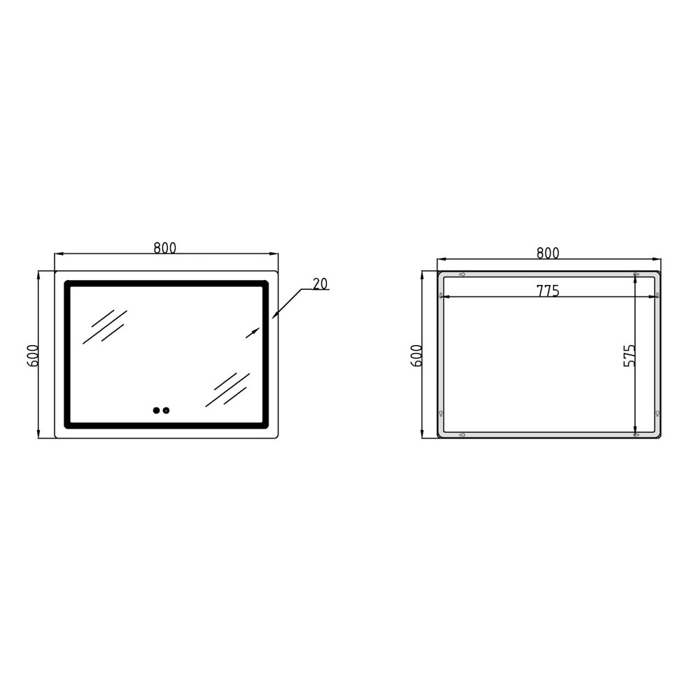 Зеркало Qtap Mideya (DC-F908) 800х600 с LED-подсветкой Touch, с диммером QT2078F908W Киев - изображение 11