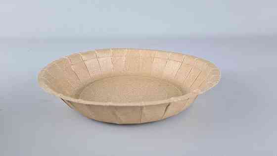 Тарілка з харчового картону 600 мл Крафт D20 см h3.5 см (25 шт.) Харків