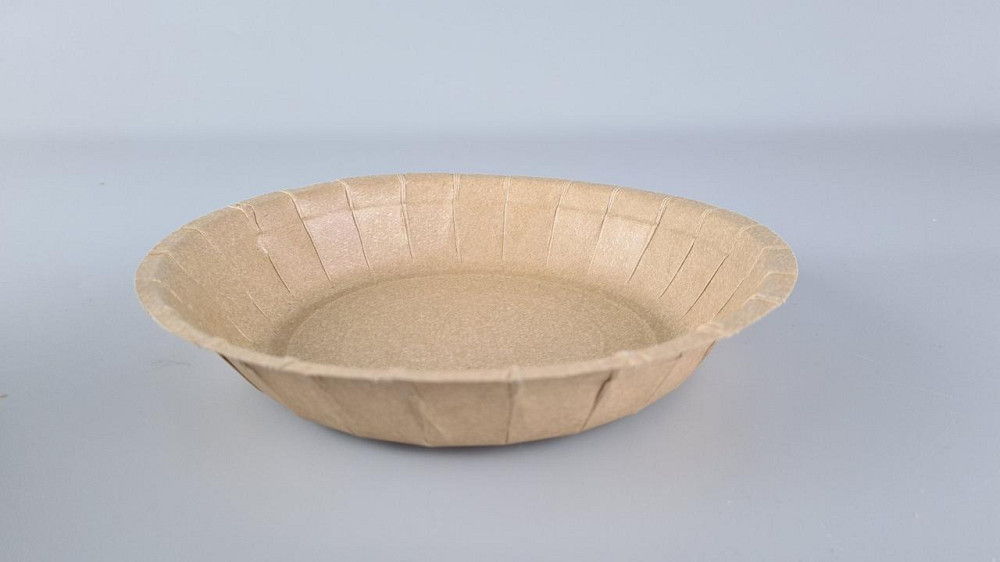 Тарілка з харчового картону 600 мл Крафт D20 см h3.5 см (25 шт.) Харків - фото 3