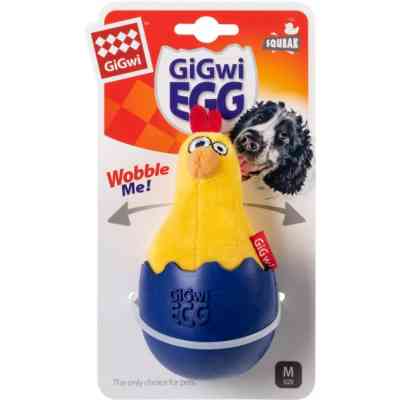 Іграшка для собак GiGwi Basic Курча-неваляшка з пискавкою 14 см (75476) Вінниця