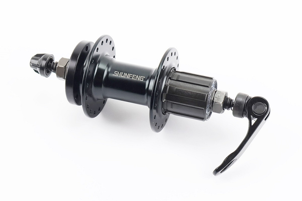 Втулка задня MTB алюмінієва 14Gx36H під касету 7зв, Disk-brake, кріпл. ексцентрик, чорна SF-A262R Київ - фото 1