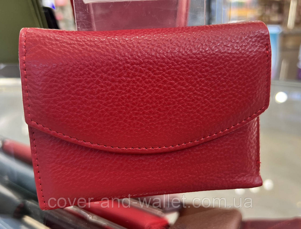 Маленький женский кожаный кошелек красного цвета на магнитах Helen Verde Киев - изображение 9