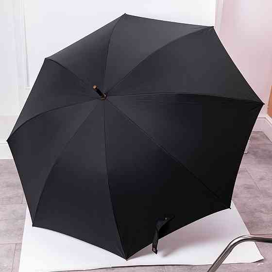 Классический зонт-трость полуавтомат из полиэстера 8 спиц диаметр 124 см Черный HP-23-6B Киев