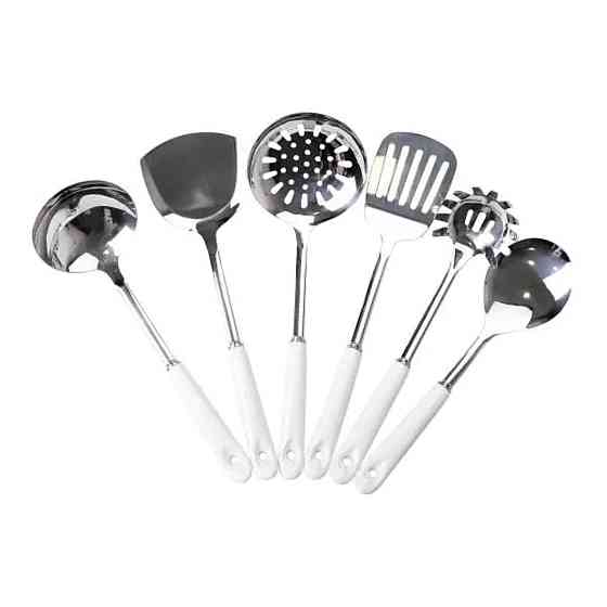 Кухонний набір аксесуарів на підставці, 7 предметів, білий Київ