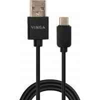 Дата кабель USB 2.0 AM to USB-C 1.0m 3A 18W PVC black Vinga (VCPUSBTC3ABK) Киев