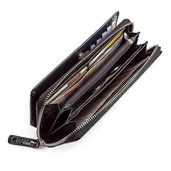 Гаманець жіночий ST Leather 18437 (S7001A) натуральна шкіра Чорний Київ