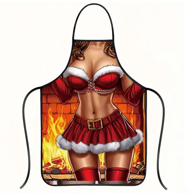 Фартух новорічний для жінок з приколом 74 на 54 см різнобарвний Київ - фото 4