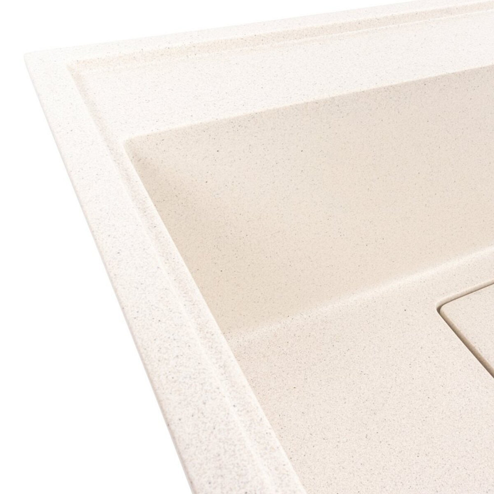 Кухонна мийка гранітна VALESO 6050 SHERLIT (біла в крапку) Коломия - фото 5