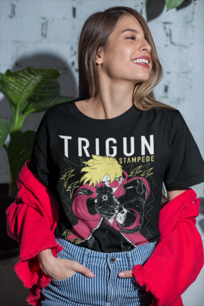 Футболка аниме Васх Стампеде Моон Тригун оверсайз (S/M/L) Черний AnimeJ0245 Днепр