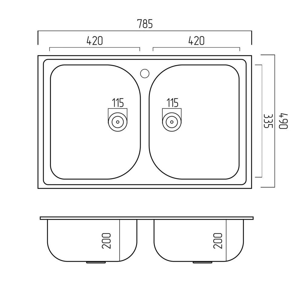 PLATINUM Гранітна мийка для кухні Platinum 7950 Equatoria матовий Сірий мусон Київ - фото 8