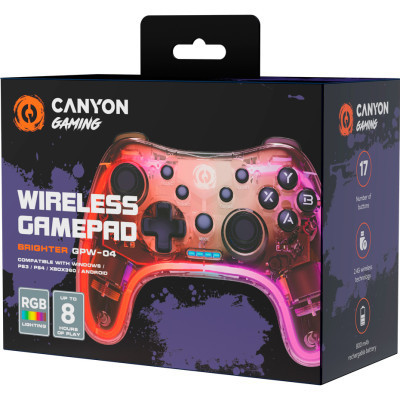 Геймпад Canyon Brighter GPW-04 Wireless RGB 5in1 PS4/Xbox360 Crystal (CND-GPW04) Вінниця - фото 2
