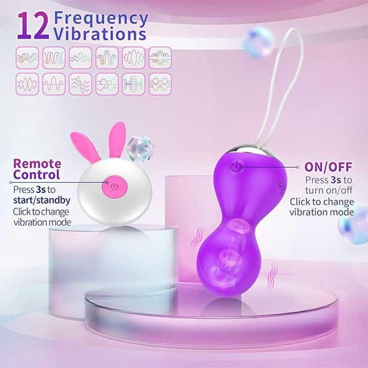 Вагинальные шарики Кегеля с вибрацией 12 режимов Фиолетовый Винница - изображение 2