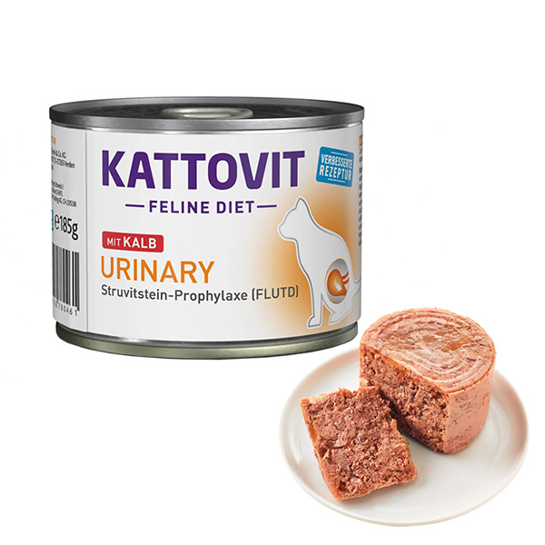 Kattovit Veterinary Urinary Veal КАТТОВІТ УРІНАРІ ТЕЛЯТИНА повнораціонний беззерновий вологий лікувальний корм для котів із захворюваннями нижніх сечо Київ - фото 1