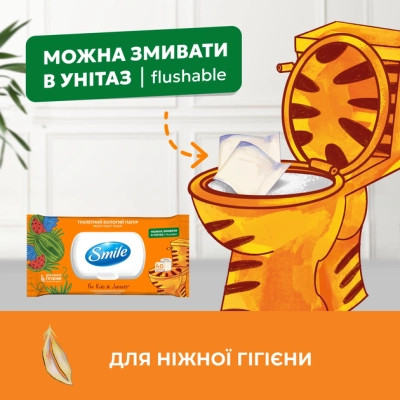 Туалетний папір Smile For Kids & Juniors Вологий 40 аркушів (4823071666021) Вінниця - фото 4