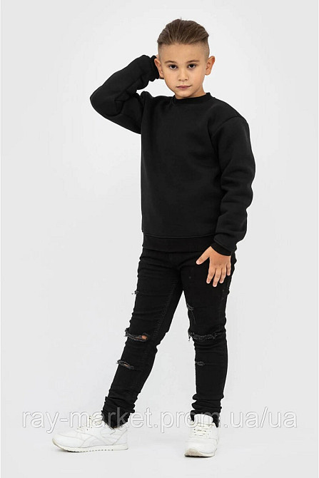 Світшот дитячий утеплений Ray Basic Kids для хлопчиків чорний (K0303M-Black) 158-164 Київ - фото 3
