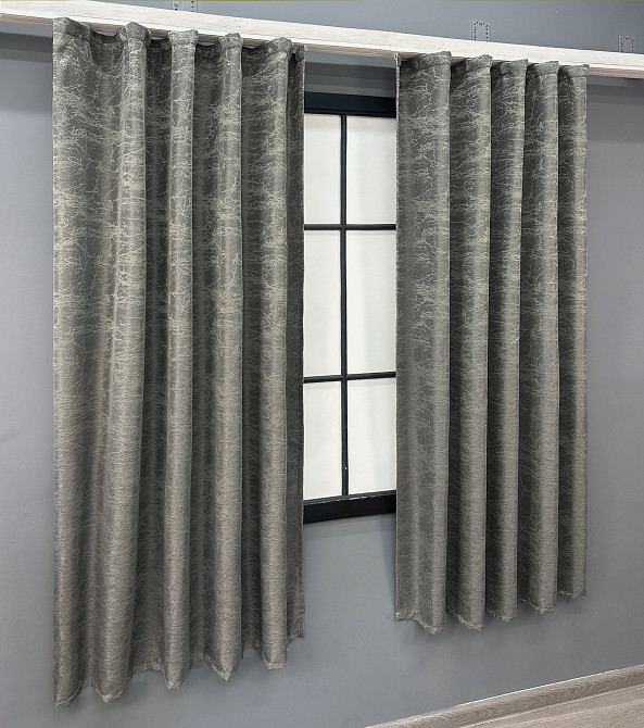Комплект коротких штор VR-Textil Жакард Viva Marmo № 1785ш Сірий 130х170 см 2 шт (35-0372) Київ - фото 3