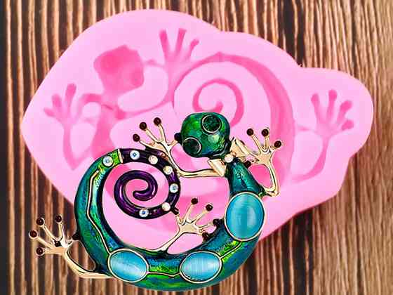 Молд силиконовый Ящерица 64 на 47 мм розовый Киев