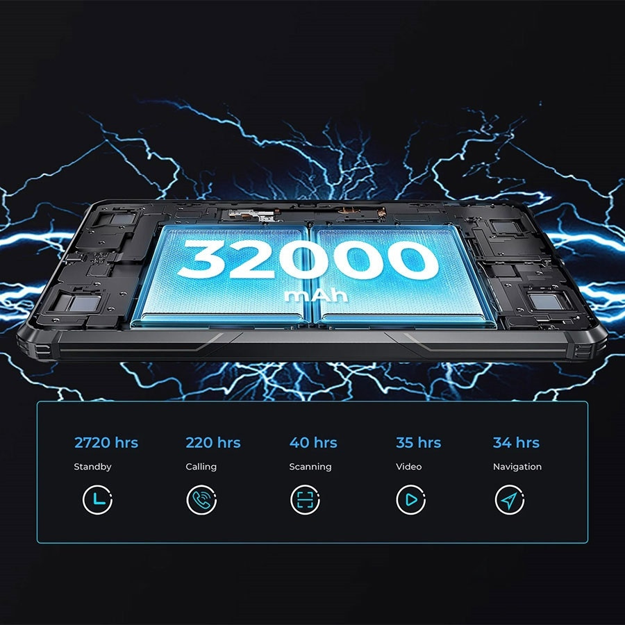 Планшет Oukitel RT7 5G 10.1" FHD+ /12GB/512GB/ Dimensity720 /32000mAh/ 48+32Мп /IP69K/NFC/LTE Black Винница - изображение 8