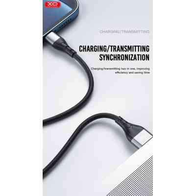Дата кабель USB 2.0 AM to Lightning 1.0m 2.4A double-side grey XO (NB188-L-1-GR) Винница