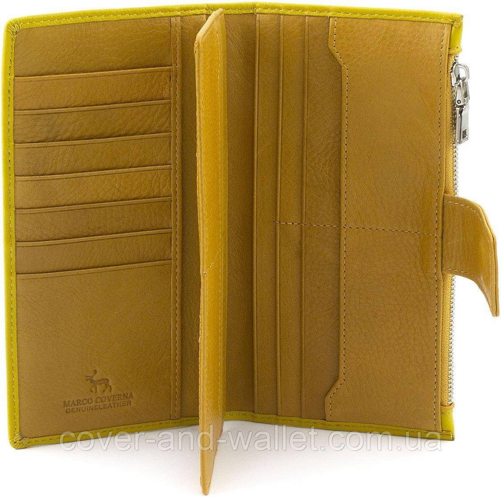 Тонкий жіночий купюрник на магнітній застібці жовтого кольору Marco Coverna 0134 Київ - фото 7