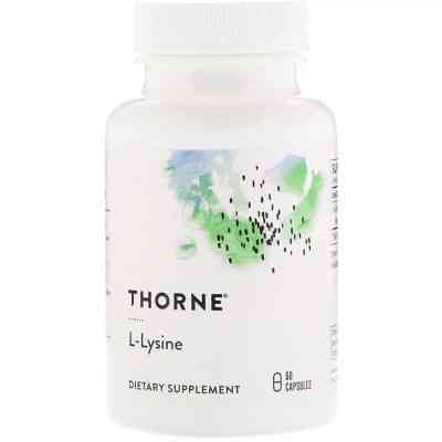 Аминокислота Thorne Research L-Лизин, L-Lysine, 60 капсул (THR-51602) Винница