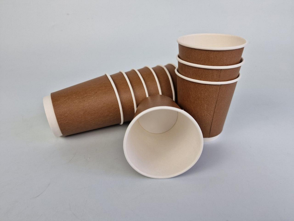 Стакан картонний 2-шаровий Коричневий 300 мл (8oz) (20 шт.) Харків - фото 2